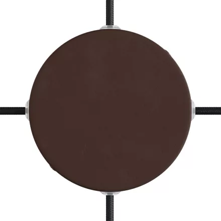 Cylindrical metal ceiling rosette set with 4 holes (connection box)