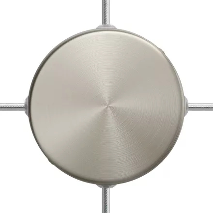 Cylindrical metal ceiling rosette set with 4 holes (connection box)