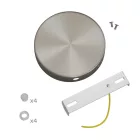 Cylindrical metal ceiling rosette set with 4 holes (connection box)