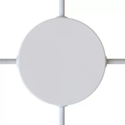 Cylindrical metal ceiling rosette set with 4 holes (connection box)