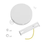 Cylindrical metal ceiling rosette set with 4 holes (connection box)