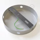 Cylindrical metal ceiling rosette set with 4 holes (connection box)
