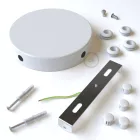 Cylindrical metal ceiling rosette set with 4 holes (connection box)