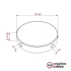 Cylindrical metal ceiling rosette set with 4 holes (connection box)