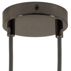 Cylindrical metal ceiling rosette set with 2 holes