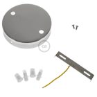 Cylindrical metal ceiling rosette set with 2 holes