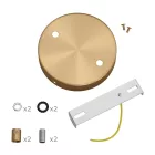 Cylindrical metal ceiling rosette set with 2 holes