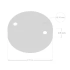 Cylindrical metal ceiling rosette set with 2 holes
