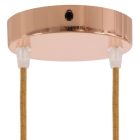 Cylindrical metal ceiling rosette set with 2 holes