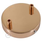 Cylindrical metal ceiling rosette set with 2 holes