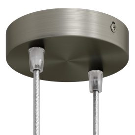 Cylindrical metal ceiling rosette set with 2 holes