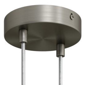 Cylindrical metal ceiling rosette set with 2 holes