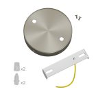 Cylindrical metal ceiling rosette set with 2 holes