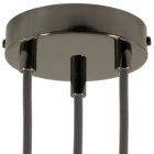 Cylindrical metal 3-hole ceiling rosette set
