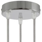 Cylindrical metal 3-hole ceiling rosette set