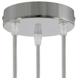 Cylindrical metal 3-hole ceiling rosette set