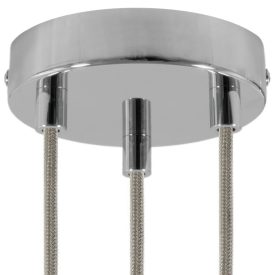 Cylindrical metal 3-hole ceiling rosette set