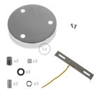 Cylindrical metal 3-hole ceiling rosette set