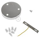 Cylindrical metal 3-hole ceiling rosette set