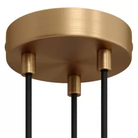 Cylindrical metal 3-hole ceiling rosette set
