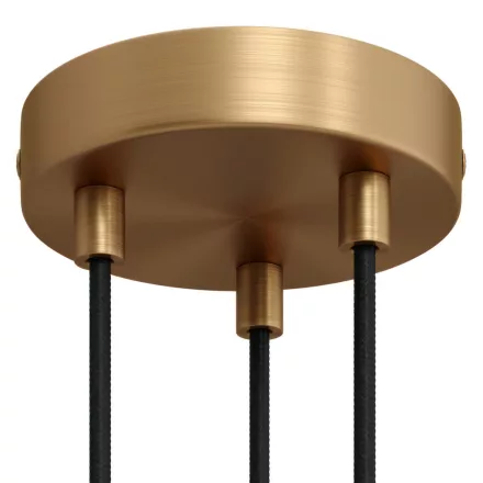 Cylindrical metal 3-hole ceiling rosette set