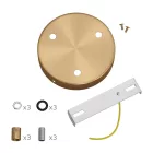 Cylindrical metal 3-hole ceiling rosette set