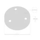 Cylindrical metal 3-hole ceiling rosette set