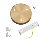 Cylindrical metal 3-hole ceiling rosette set