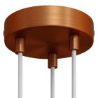 Cylindrical metal 3-hole ceiling rosette set