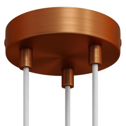 Cylindrical metal 3-hole ceiling rosette set