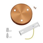 Cylindrical metal 3-hole ceiling rosette set