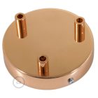 Cylindrical metal 3-hole ceiling rosette set