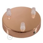 Cylindrical metal 3-hole ceiling rosette set