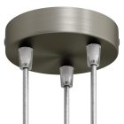 Cylindrical metal 3-hole ceiling rosette set