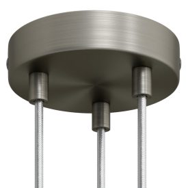 Cylindrical metal 3-hole ceiling rosette set