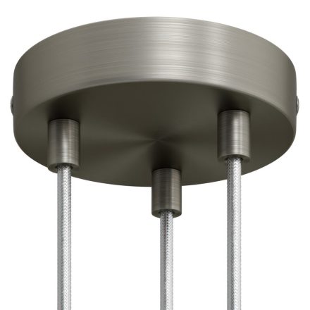 Cylindrical metal 3-hole ceiling rosette set