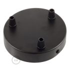 Cylindrical metal 3-hole ceiling rosette set