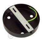 Cylindrical metal 3-hole ceiling rosette set