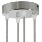 Cylindrical metal 4-hole ceiling rosette set