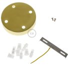 Cylindrical metal 4-hole ceiling rosette set