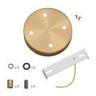 Cylindrical metal 4-hole ceiling rosette set