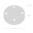 Cylindrical metal 4-hole ceiling rosette set