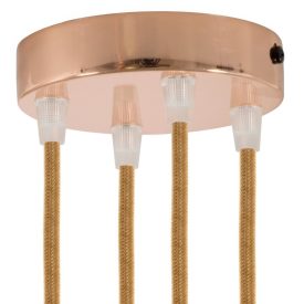 Cylindrical metal 4-hole ceiling rosette set