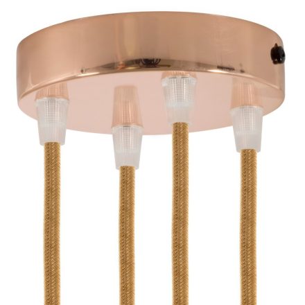 Cylindrical metal 4-hole ceiling rosette set