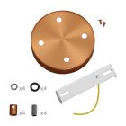 Cylindrical metal 4-hole ceiling rosette set