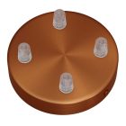 Cylindrical metal 4-hole ceiling rosette set