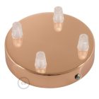 Cylindrical metal 4-hole ceiling rosette set