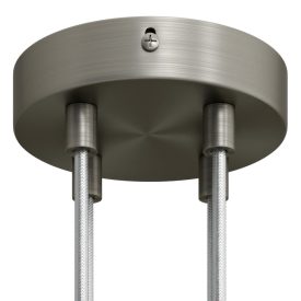 Cylindrical metal 4-hole ceiling rosette set