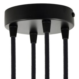 Cylindrical metal 4-hole ceiling rosette set