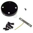 Cylindrical metal 4-hole ceiling rosette set